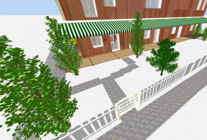 3D моделирование ландшафта таунхауса в коттеджном посёлке Академии парк